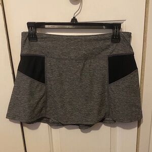 Head Gray and Black Mini Skirt